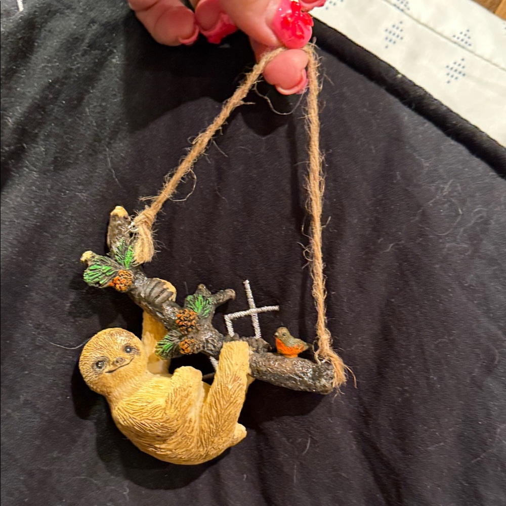Adorable Sloth Ornament with Rope Hanger - Picture 7 of 9
